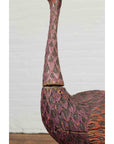 Indonesian Hand Carved Heron Sculpture with Purple, Orange and Black Tones-8. Asian & Chinese Furniture, Art, Antiques, Vintage Home Décor for sale at FEA Home