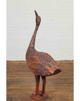 Indonesian Hand Carved Heron Sculpture with Purple, Orange and Black Tones-11. Asian & Chinese Furniture, Art, Antiques, Vintage Home Décor for sale at FEA Home