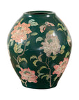 Vintage Chinese Handcrafted Green Vase with Incised Floral and Butterfly Decor-1. Asian & Chinese Furniture, Art, Antiques, Vintage Home Décor for sale at FEA Home