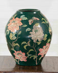 Vintage Chinese Handcrafted Green Vase with Incised Floral and Butterfly Decor-2. Asian & Chinese Furniture, Art, Antiques, Vintage Home Décor for sale at FEA Home