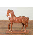 Antique Indian Carved and Painted Wooden Mogul Horse on Rectangular Base-11. Asian & Chinese Furniture, Art, Antiques, Vintage Home Décor for sale at FEA Home