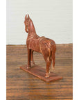 Antique Indian Carved and Painted Wooden Mogul Horse on Rectangular Base-12. Asian & Chinese Furniture, Art, Antiques, Vintage Home Décor for sale at FEA Home