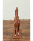 Antique Indian Carved and Painted Wooden Mogul Horse on Rectangular Base-13. Asian & Chinese Furniture, Art, Antiques, Vintage Home Décor for sale at FEA Home