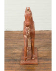Antique Indian Carved and Painted Wooden Mogul Horse on Rectangular Base-10. Asian & Chinese Furniture, Art, Antiques, Vintage Home Décor for sale at FEA Home