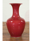Large Chinese Vintage Oxblood Altar Vase with Flaring Neck-2. Asian & Chinese Furniture, Art, Antiques, Vintage Home Décor for sale at FEA Home