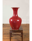 Large Chinese Vintage Oxblood Altar Vase with Flaring Neck-6. Asian & Chinese Furniture, Art, Antiques, Vintage Home Décor for sale at FEA Home