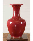Large Chinese Vintage Oxblood Altar Vase with Flaring Neck-8. Asian & Chinese Furniture, Art, Antiques, Vintage Home Décor for sale at FEA Home