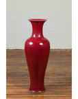 Chinese Vintage Oxblood Altar Vase with Flaring Neck-2. Asian & Chinese Furniture, Art, Antiques, Vintage Home Décor for sale at FEA Home