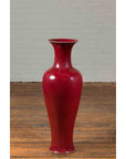 Chinese Vintage Oxblood Altar Vase with Flaring Neck-3. Asian & Chinese Furniture, Art, Antiques, Vintage Home Décor for sale at FEA Home