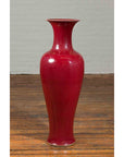 Chinese Vintage Oxblood Altar Vase with Flaring Neck-4. Asian & Chinese Furniture, Art, Antiques, Vintage Home Décor for sale at FEA Home