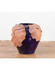 Large Thai 20th Century Cobalt Blue Planter with Raised Palm Leaf Motifs-6. Asian & Chinese Furniture, Art, Antiques, Vintage Home Décor for sale at FEA Home