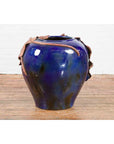 Large Thai 20th Century Cobalt Blue Planter with Raised Palm Leaf Motifs-10. Asian & Chinese Furniture, Art, Antiques, Vintage Home Décor for sale at FEA Home