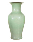 Chinese Vintage Altar Vase with Crackle Celadon Finish and Flaring Neck-1. Asian & Chinese Furniture, Art, Antiques, Vintage Home Décor for sale at FEA Home