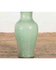 Chinese Vintage Altar Vase with Crackle Celadon Finish and Flaring Neck-11. Asian & Chinese Furniture, Art, Antiques, Vintage Home Décor for sale at FEA Home