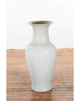 Large Chinese Vintage Altar Vase with Grey Crackle Finish and Flaring Neck-11. Asian & Chinese Furniture, Art, Antiques, Vintage Home Décor for sale at FEA Home