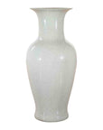 Large Chinese Vintage Altar Vase with Grey Crackle Finish and Flaring Neck-1. Asian & Chinese Furniture, Art, Antiques, Vintage Home Décor for sale at FEA Home