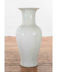 Large Chinese Vintage Altar Vase with Grey Crackle Finish and Flaring Neck-2. Asian & Chinese Furniture, Art, Antiques, Vintage Home Décor for sale at FEA Home