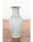 Large Chinese Vintage Altar Vase with Grey Crackle Finish and Flaring Neck-10. Asian & Chinese Furniture, Art, Antiques, Vintage Home Décor for sale at FEA Home