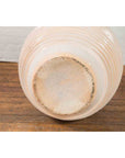 Large Thai Cream Toned Vase with Graduated Lines Décor and Light Pink Undertone-10. Asian & Chinese Furniture, Art, Antiques, Vintage Home Décor for sale at FEA Home