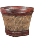 Thai 19th Century Rustic Hand-Woven Rattan Rice Basket with Red Rim-1. Asian & Chinese Furniture, Art, Antiques, Vintage Home Décor for sale at FEA Home