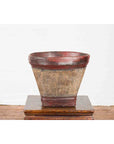 Thai 19th Century Rustic Hand-Woven Rattan Rice Basket with Red Rim-3. Asian & Chinese Furniture, Art, Antiques, Vintage Home Décor for sale at FEA Home