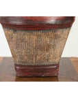 Thai 19th Century Rustic Hand-Woven Rattan Rice Basket with Red Rim-6. Asian & Chinese Furniture, Art, Antiques, Vintage Home Décor for sale at FEA Home