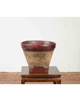 Thai 19th Century Rustic Hand-Woven Rattan Rice Basket with Red Rim-8. Asian & Chinese Furniture, Art, Antiques, Vintage Home Décor for sale at FEA Home