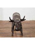 Indian Early 20th Century Hand Painted Wooden Cow with Distressed Patina-5. Asian & Chinese Furniture, Art, Antiques, Vintage Home Décor for sale at FEA Home
