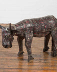 Indian Early 20th Century Hand Painted Wooden Cow with Distressed Patina-2. Asian & Chinese Furniture, Art, Antiques, Vintage Home Décor for sale at FEA Home