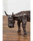 Indian Early 20th Century Hand Painted Wooden Cow with Distressed Patina-6. Asian & Chinese Furniture, Art, Antiques, Vintage Home Décor for sale at FEA Home