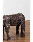 Indian Early 20th Century Hand Painted Wooden Cow with Distressed Patina-7. Asian & Chinese Furniture, Art, Antiques, Vintage Home Décor for sale at FEA Home