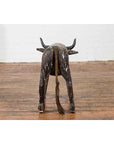 Indian Early 20th Century Hand Painted Wooden Cow with Distressed Patina-9. Asian & Chinese Furniture, Art, Antiques, Vintage Home Décor for sale at FEA Home