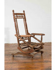 Rustic 19th Century Indian Rocking Chair with Metal Accents and Turned Supports-7. Asian & Chinese Furniture, Art, Antiques, Vintage Home Décor for sale at FEA Home