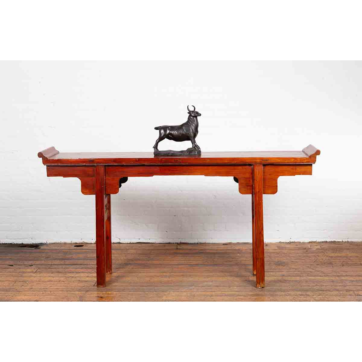 Contemporary Lost Wax Bronze Sculpture Depicting a Bull with Dark Patina-4. Asian & Chinese Furniture, Art, Antiques, Vintage Home Décor for sale at FEA Home