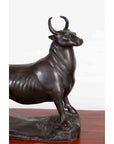 Contemporary Lost Wax Bronze Sculpture Depicting a Bull with Dark Patina-7. Asian & Chinese Furniture, Art, Antiques, Vintage Home Décor for sale at FEA Home