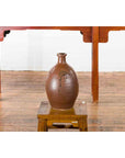 Japanese Taishō Period 1900s Tamba Tachikui Ware Brown Sake Jar with Drip Glaze-6. Asian & Chinese Furniture, Art, Antiques, Vintage Home Décor for sale at FEA Home
