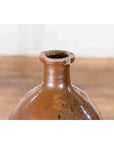 Japanese Taishō Period 1900s Tamba Tachikui Ware Brown Sake Jar with Drip Glaze-9. Asian & Chinese Furniture, Art, Antiques, Vintage Home Décor for sale at FEA Home