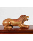 Vintage Thai Gilded and Carved Wooden Mythical Creature with Red Undertone-3. Asian & Chinese Furniture, Art, Antiques, Vintage Home Décor for sale at FEA Home