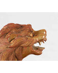 Vintage Thai Gilded and Carved Wooden Mythical Creature with Red Undertone-4. Asian & Chinese Furniture, Art, Antiques, Vintage Home Décor for sale at FEA Home