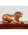 Vintage Thai Gilded and Carved Wooden Mythical Creature with Red Undertone-5. Asian & Chinese Furniture, Art, Antiques, Vintage Home Décor for sale at FEA Home