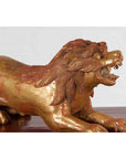 Vintage Thai Gilded and Carved Wooden Mythical Creature with Red Undertone-6. Asian & Chinese Furniture, Art, Antiques, Vintage Home Décor for sale at FEA Home