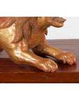 Vintage Thai Gilded and Carved Wooden Mythical Creature with Red Undertone-7. Asian & Chinese Furniture, Art, Antiques, Vintage Home Décor for sale at FEA Home