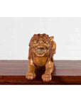 Vintage Thai Gilded and Carved Wooden Mythical Creature with Red Undertone-9. Asian & Chinese Furniture, Art, Antiques, Vintage Home Décor for sale at FEA Home