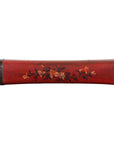 Chinese Qing Dynasty Cinnabar Lacquer Leather Pillow with Hand Painted Flowers-1. Asian & Chinese Furniture, Art, Antiques, Vintage Home Décor for sale at FEA Home