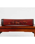 Chinese Qing Dynasty Cinnabar Lacquer Leather Pillow with Hand Painted Flowers-4. Asian & Chinese Furniture, Art, Antiques, Vintage Home Décor for sale at FEA Home