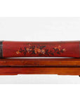 Chinese Qing Dynasty Cinnabar Lacquer Leather Pillow with Hand Painted Flowers-2. Asian & Chinese Furniture, Art, Antiques, Vintage Home Décor for sale at FEA Home