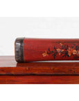 Chinese Qing Dynasty Cinnabar Lacquer Leather Pillow with Hand Painted Flowers-5. Asian & Chinese Furniture, Art, Antiques, Vintage Home Décor for sale at FEA Home