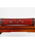 Chinese Qing Dynasty Cinnabar Lacquer Leather Pillow with Hand Painted Flowers-10. Asian & Chinese Furniture, Art, Antiques, Vintage Home Décor for sale at FEA Home