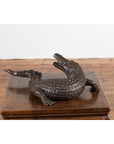 Contemporary Lost Wax Cast Bronze Alligator Sculpture with Textured Scutes-10. Asian & Chinese Furniture, Art, Antiques, Vintage Home Décor for sale at FEA Home