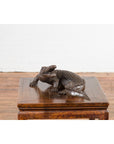 Contemporary Lost Wax Cast Bronze Alligator Sculpture with Textured Scutes-12. Asian & Chinese Furniture, Art, Antiques, Vintage Home Décor for sale at FEA Home